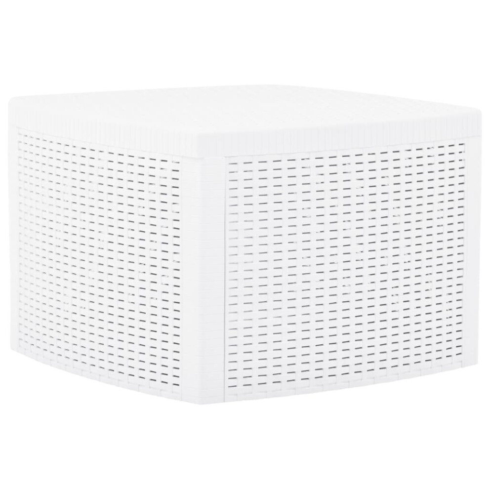 vidaXL Side Table Plastic White 36.5cm Garden Coffee Stands Outdoor Desks