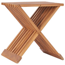 vidaXL Solid Teak Wood Folding Stool Outdoor Foldable Chair Table Furniture