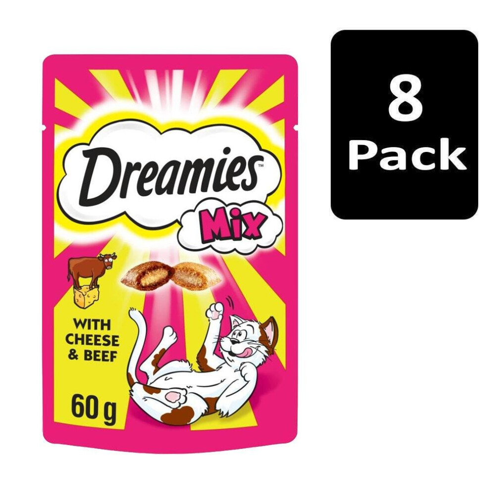 Dreamies Mix Adult Cat Treats with Cheese and Beef 480g (8x60g packs)-image-OPC-P52GSGS-NEW
