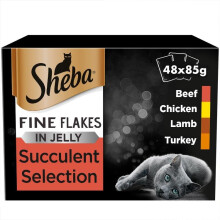 SHEBA Fine Flakes Cat Pouches Succulent Collection in Jelly 12x85g (Pack of 4)