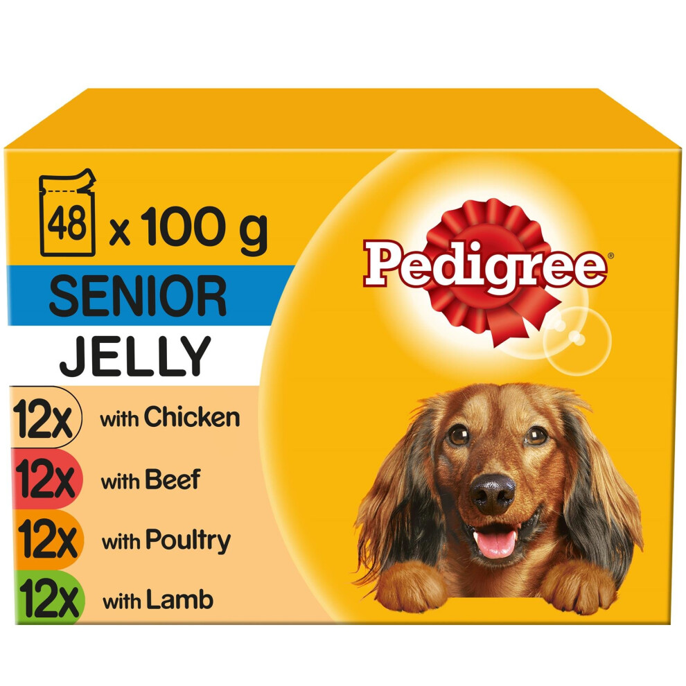 Pedigree Senior Dog Pouches In Jelly 12X100g (Pack Of 4)