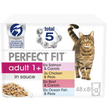 PERFECT FIT Cat Pouches Adult 1+ Mixed 12x85g (Pack Of 4)