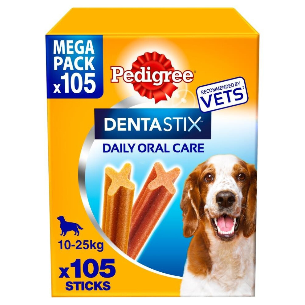 Pedigree Dentastix Dental Dog Treats Medium Dog 105 Dog Chews Teeth Cleaning