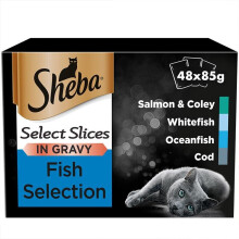 Sheba Select Slices Cat Pouches Fish Collection In Gravy 12x85g (Pack of 4)