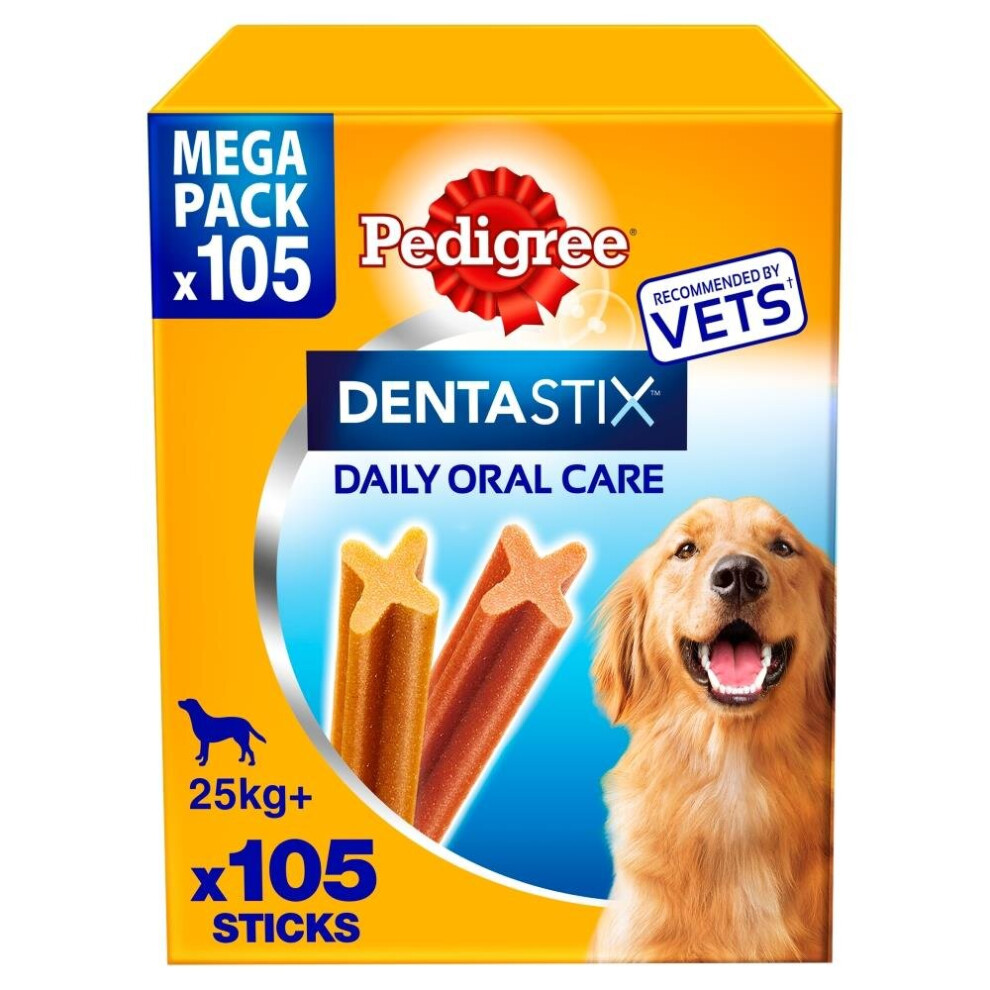 Pedigree Dentastix Dental Dog Treats Large Dog 105 Dog Chews Oral Teeth Cleaning