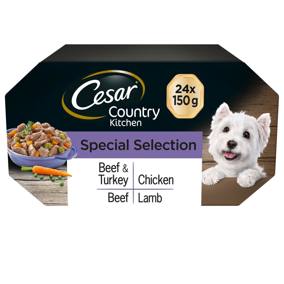 CESAR Country Kitchen Dog Trays Special Selection in Gravy 8x150g (Pack of 3)