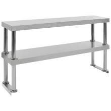 vidaXL 2-Tier Work Table Overshelf Stainless Steel Gastronomy Table Shelf
