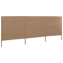 vidaXL 3-panel Wind Screen Fabric Taupe Camping Windbreaker Privacy Shelter