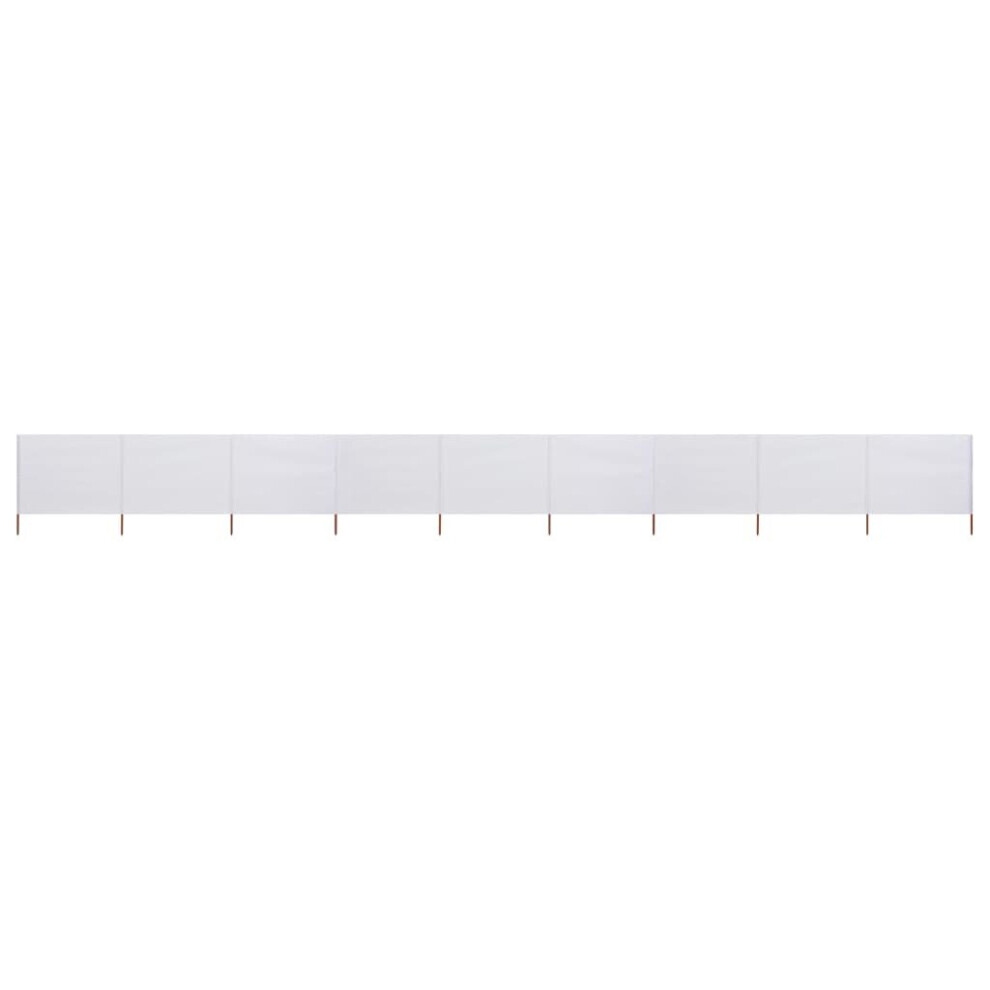 vidaXL 9-panel Wind Screen Fabric 160cm Sand White Sun Privacy Screen Breaker