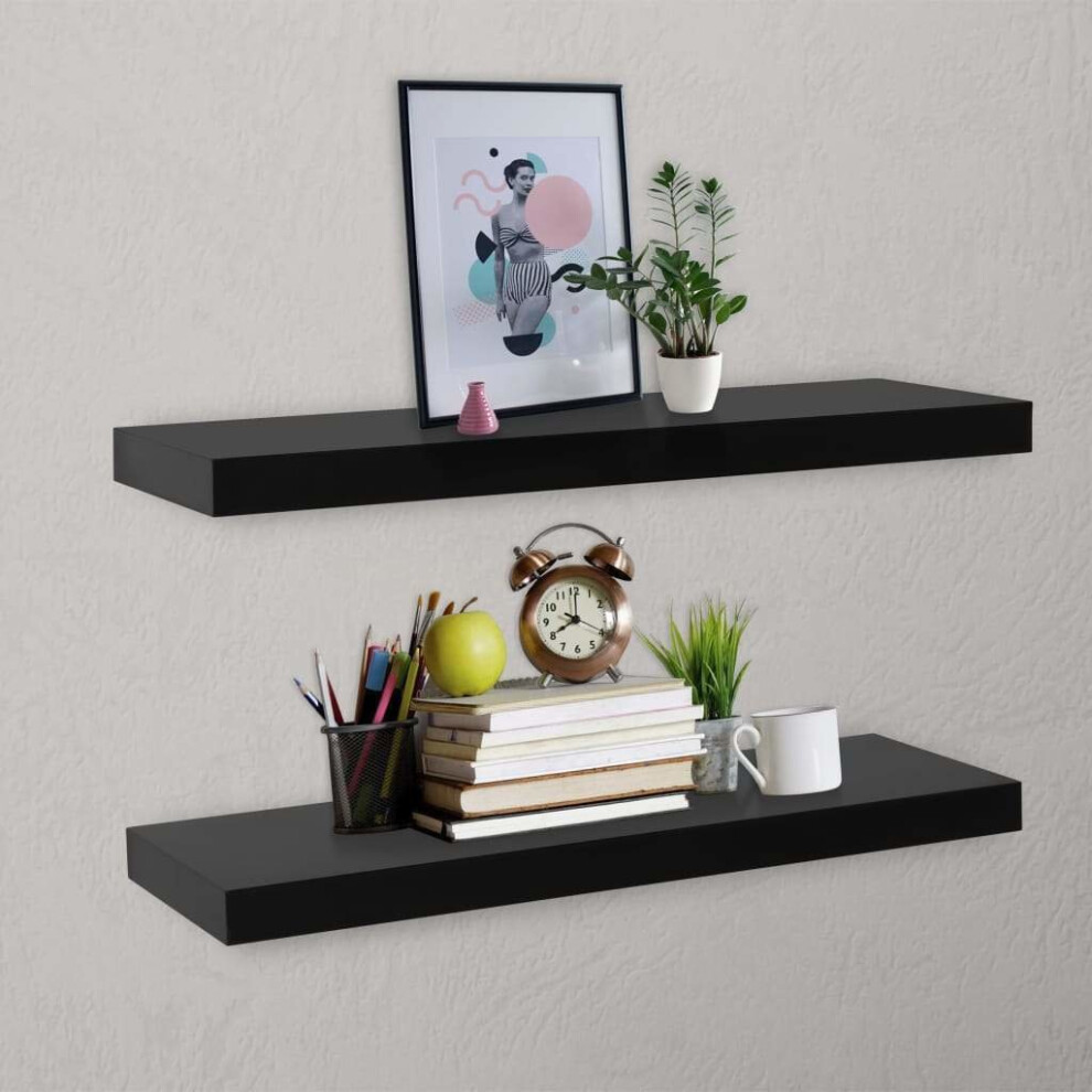 Vidaxl 2X Floating Wall Shelves Hanging Wall Mounted Storage Display Racks 8719883835464