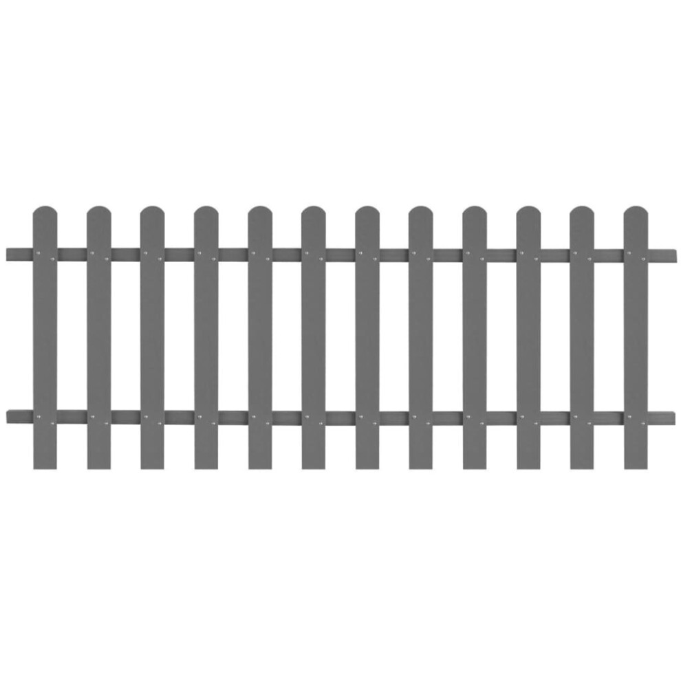 Vidaxl Wpc Picket Fence 200X80 Cm Grey Outdoor Garden Barrier Border Palisade 8718475568469