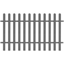 vidaXL WPC Picket Fence 200x120 cm Grey Outdoor Garden Barrier Border Palisade