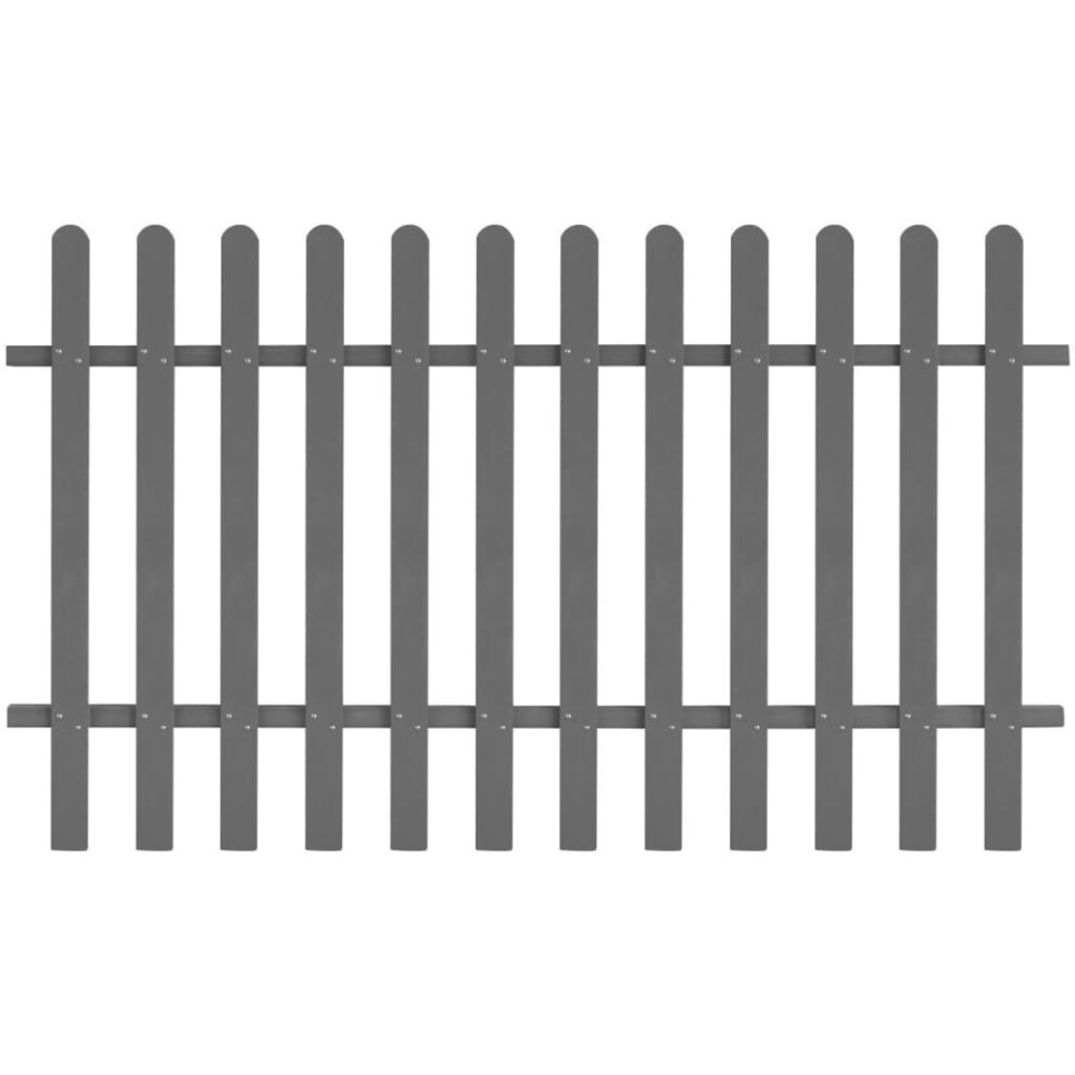 Vidaxl Wpc Picket Fence 200X120 Cm Grey Outdoor Garden Barrier Border Palisade 8718475568483