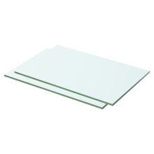 vidaXL 2x Shelves Panel Glass Clear 50x25cm Sheet Plate Display Room Ledges