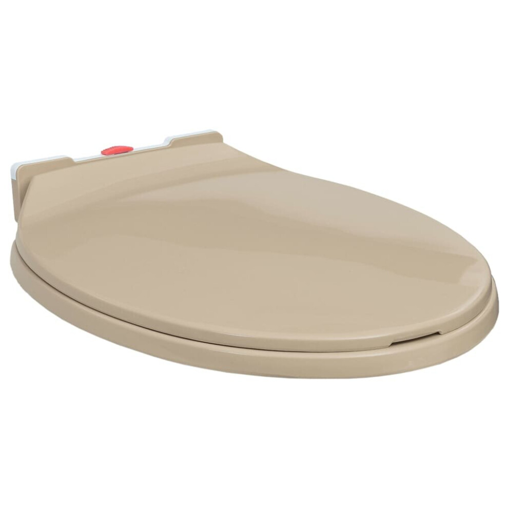 vidaXL Soft-Close Toilet Seat Quick Release Beige Oval Plastic Toilet Seat
