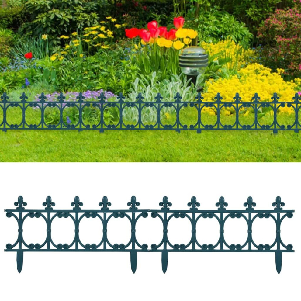 Vidaxl 16X Lawn Edgings Pp Green 10M Fence Barrier Garden Borders Grass Edges 8719883796512