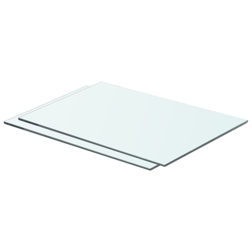 Vidaxl 2X Shelves Panel Glass Clear 50X30cm Sheet Plate Display Room Ledges 8719883873992
