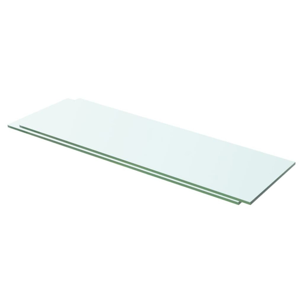 Vidaxl 2X Shelves Panel Glass Clear 60X15cm Sheet Plate Display Room Ledges 8719883874012