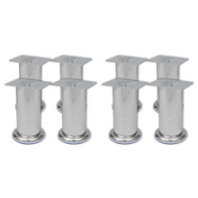 vidaXL 8x Sofa Legs Round Chrome 120mm Sofa Trestle Foot Furniture Accessory