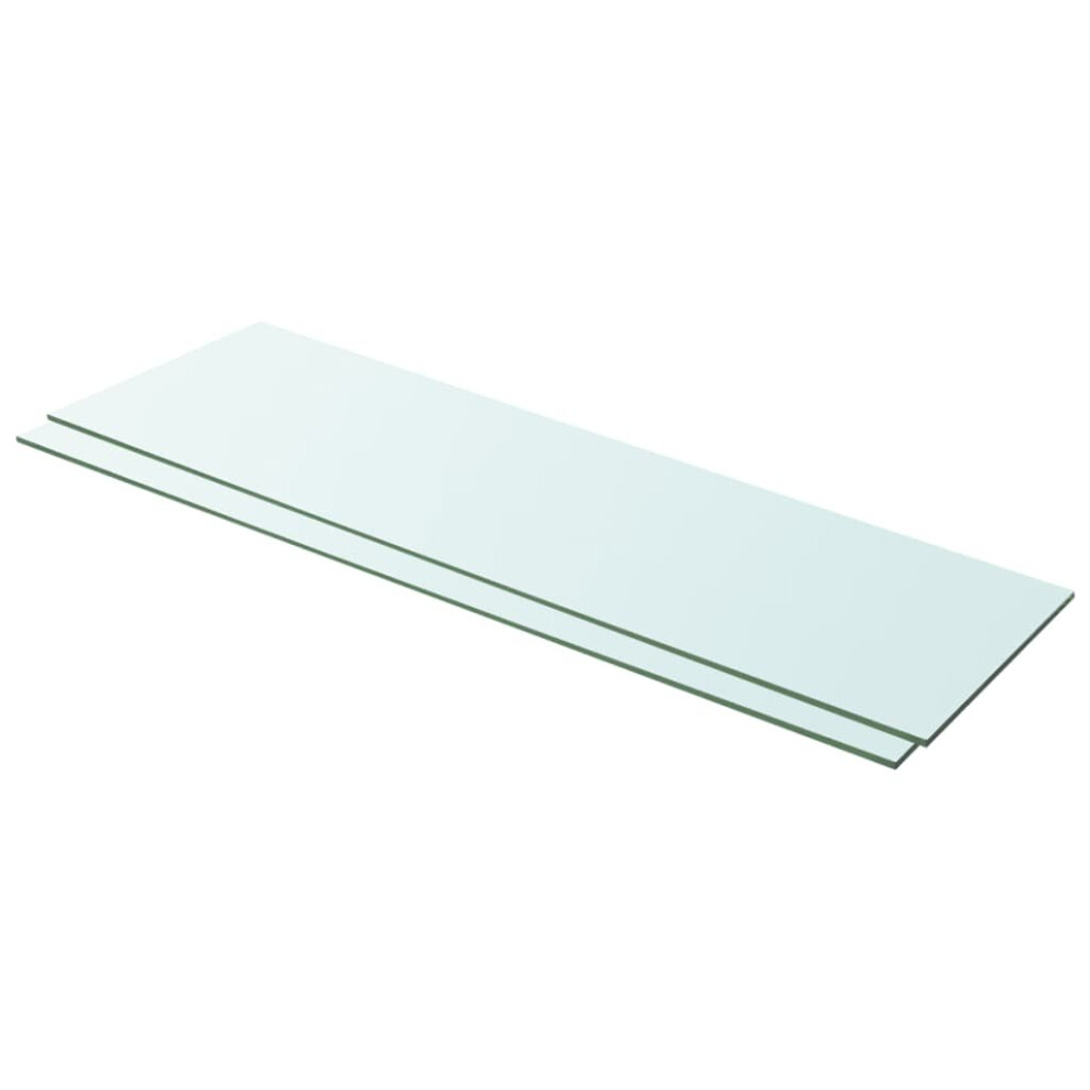 Vidaxl 2X Shelves Panel Glass Clear 100X30cm Sheet Plate Display Room Ledges 8719883874241