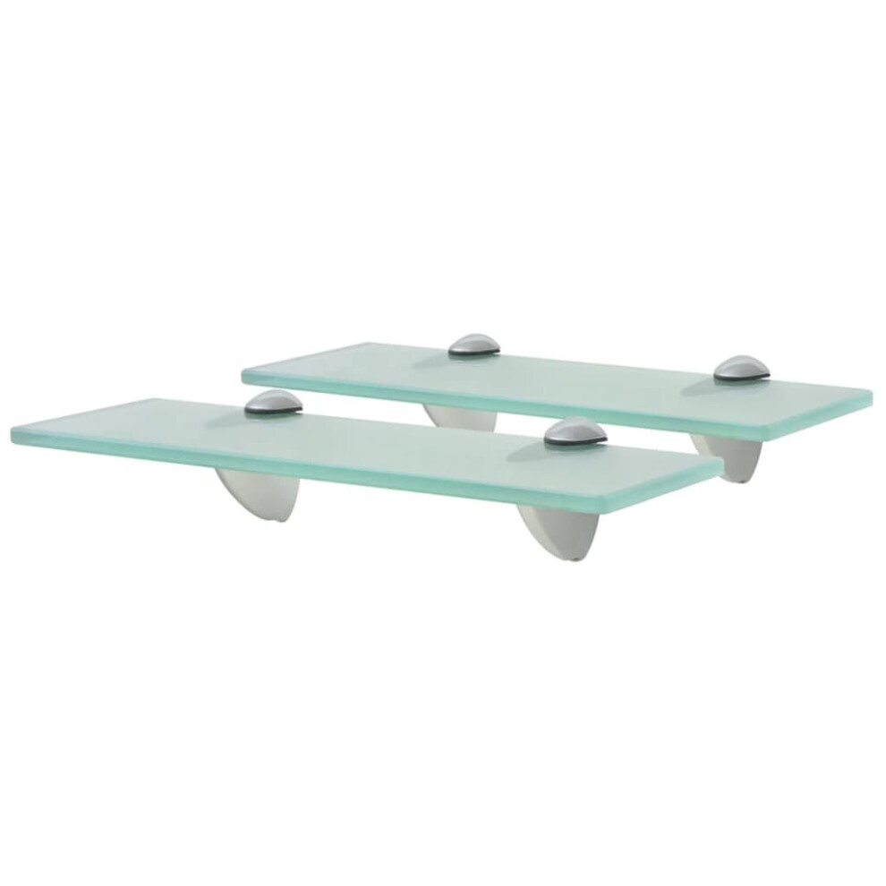 Vidaxl 2X Floating Shelves Glass 30X10cm 8Mm Wall Mounted Shelf Display Stand