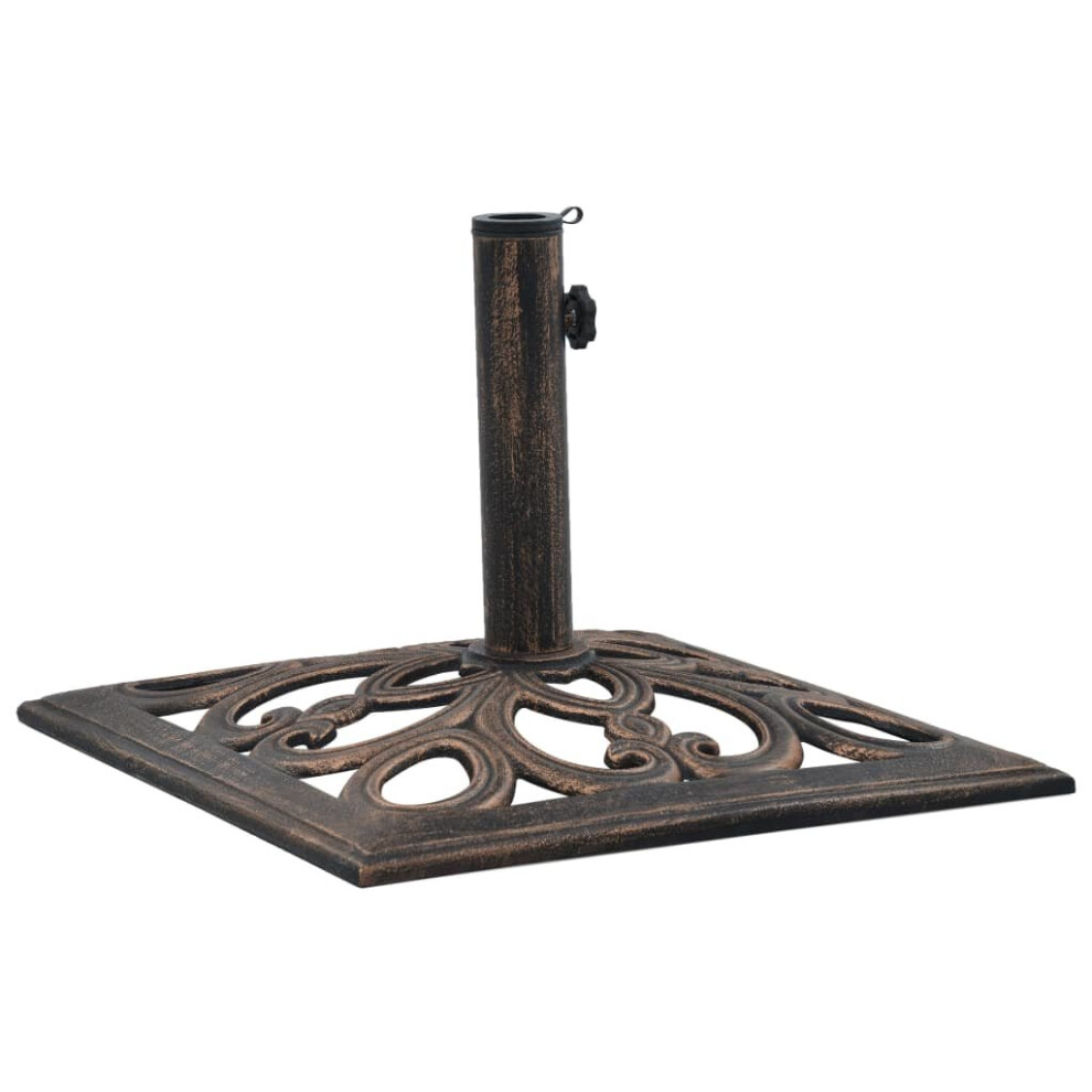 vidaXL Umbrella Base Bronze 12 kg 49 cm Cast Iron Garden Parasol Stand Holder