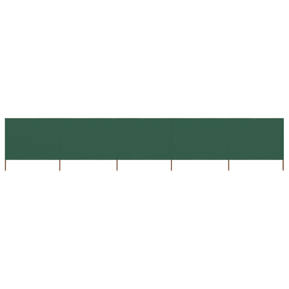 vidaXL 5-panel Wind Screen Fabric Green Camping Windbreak Sun Privacy Screen