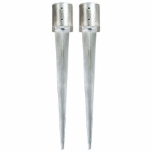 vidaXL 2x Ground Spike Silver Galvanised Steel Outdoor Spear Soil Garden Arch