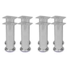 vidaXL 8x Sofa Legs Round Chrome 180mm Sofa Trestle Foot Furniture Accessory