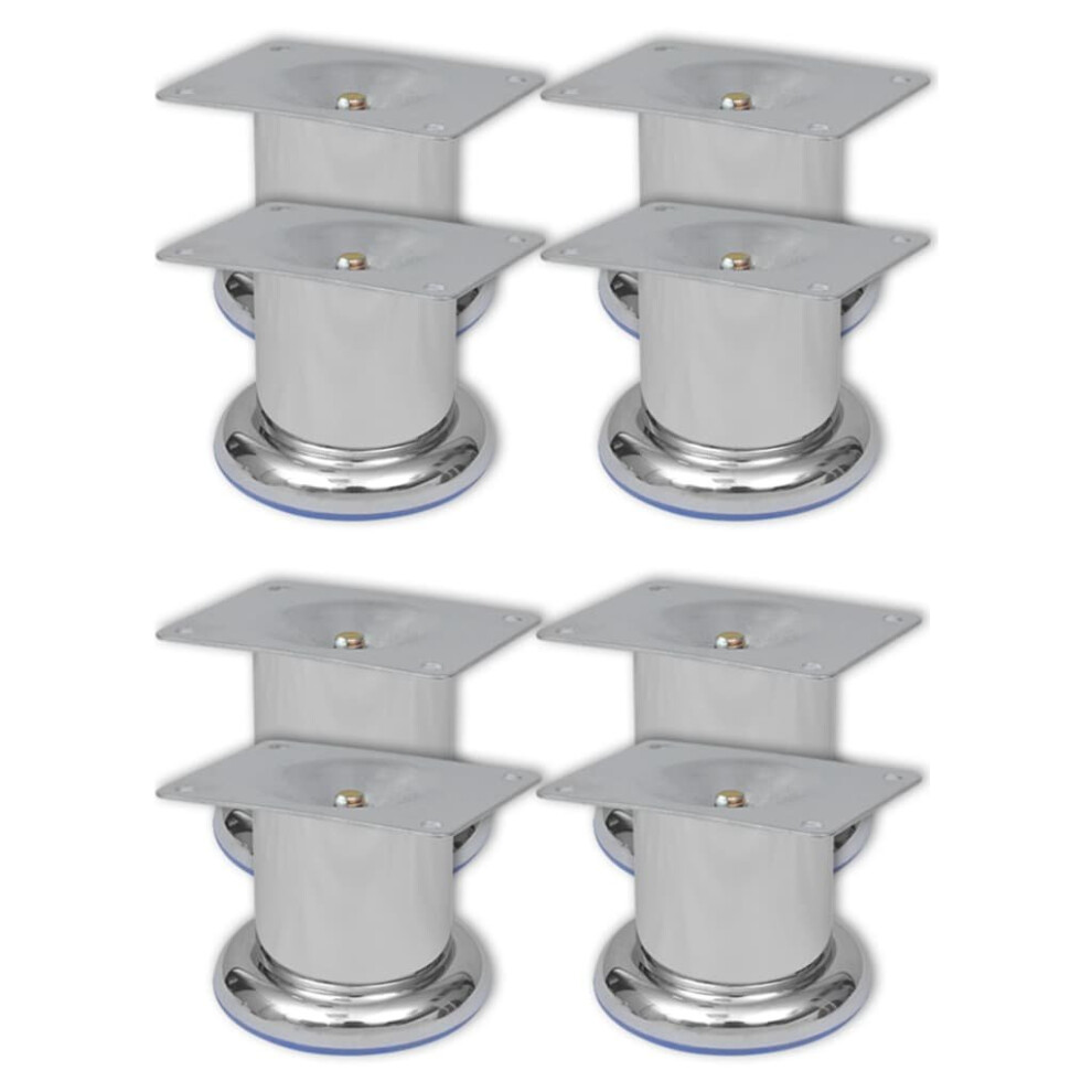 Vidaxl 8X Sofa Legs Round Chrome 60Mm Sofa Trestle Foot Furniture Accessory 8719883873237