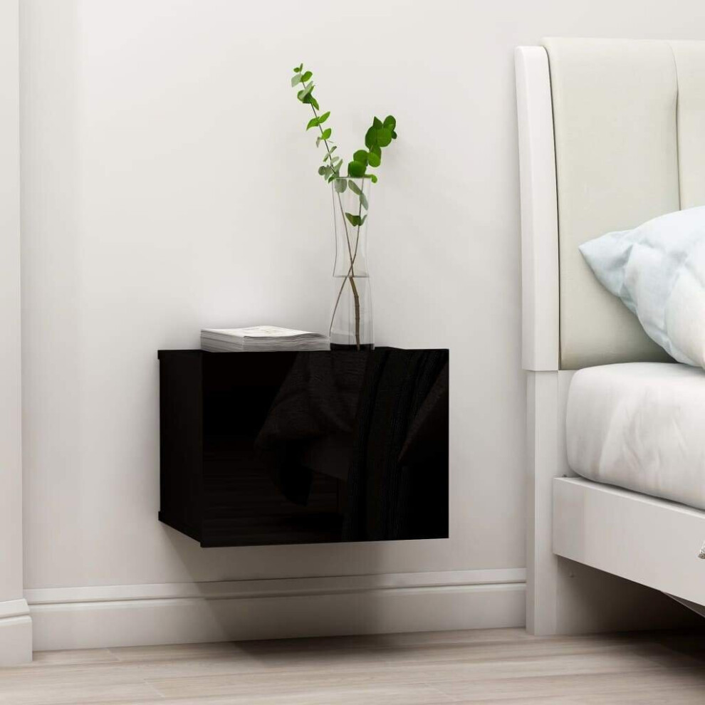 Vidaxl Bedside Cabinet Black Engineered Wood Nightstand Sideboard Couch Table