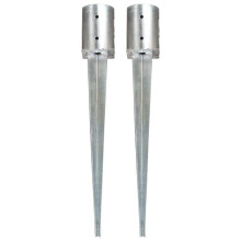 Ground Spikes 2 pcs Silver 10x76 cm Galvanised Steel