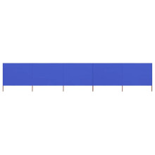vidaXL 5-panel Wind Screen Fabric Azure Blue Camping Windbreak Sun Screen