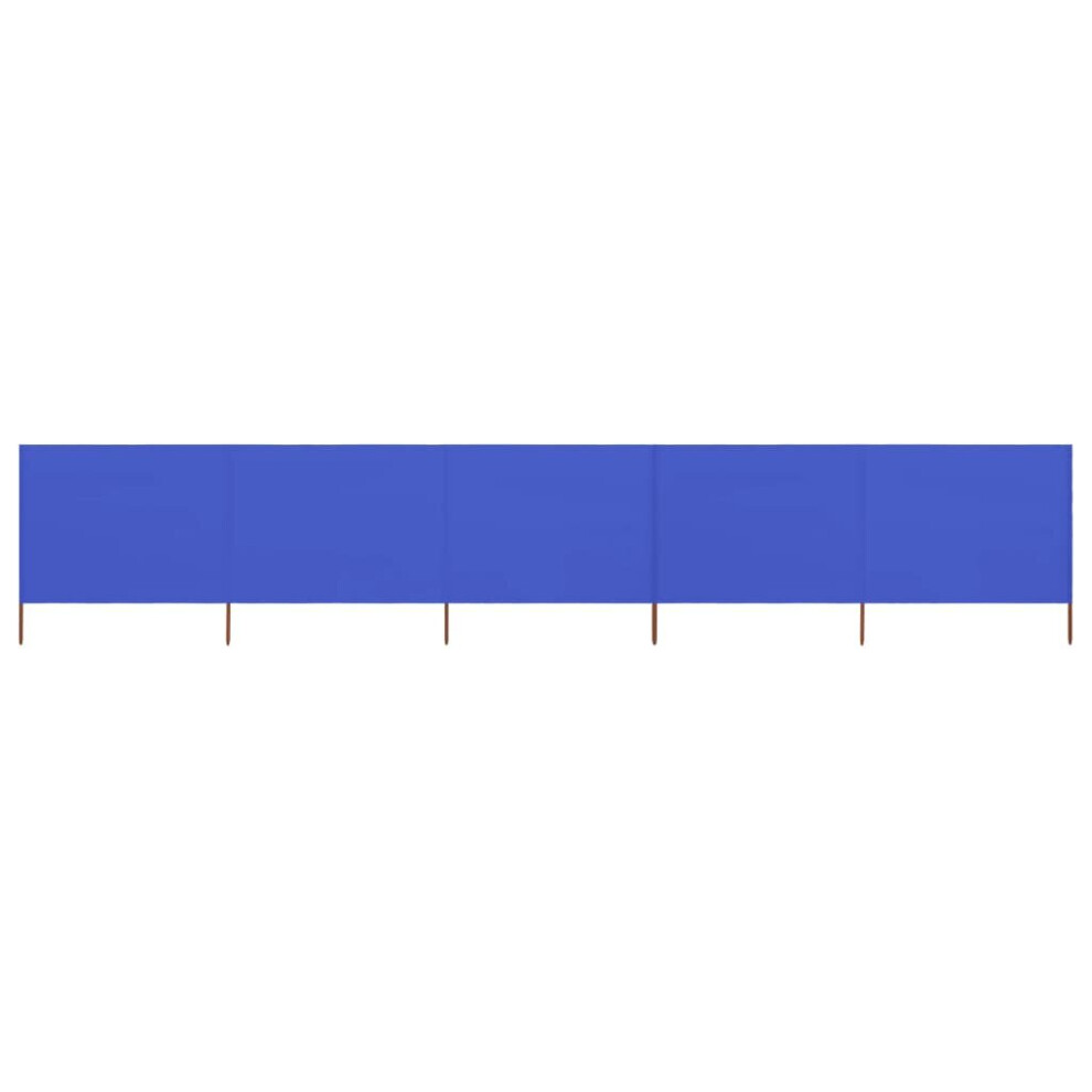 vidaXL 5-panel Wind Screen Fabric Azure Blue Camping Windbreak Sun Screen
