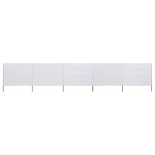 vidaXL 5-panel Wind Screen Fabric Sand White Camping Windbreak Sun Screen