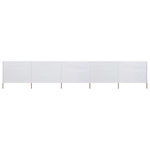vidaXL 5-panel Wind Screen Fabric Sand White Camping Windbreak Sun Screen