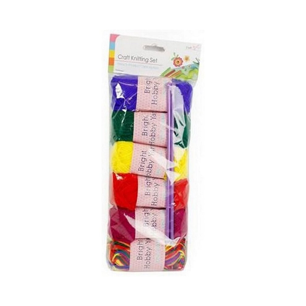 Craft Knitting Set- Assorted Colours Yarn 20 gm. and Knitting Needles