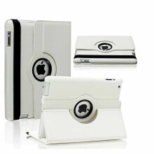 (White) iPad 9.7 2018 Case iPad 9.7 2017 iPad Air Case 360 Rotating Smart Stand Leather Cover for Apple iPad 9.7 6th 5th Generation