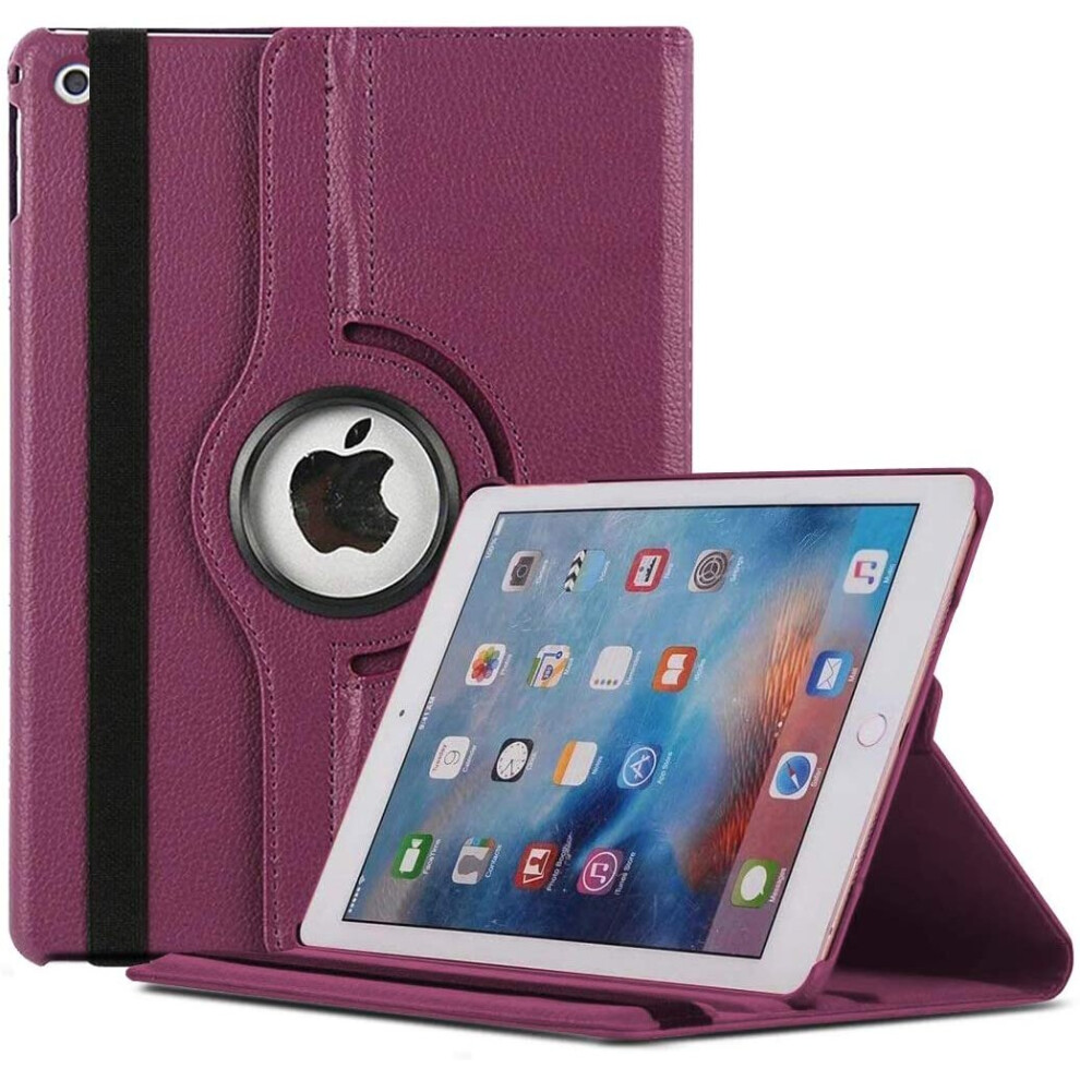 (Purple) iPad 9.7 2018 Case iPad 9.7 2017 iPad Air Case 360 Rotating Smart Stand Leather Cover for Apple iPad 9.7 6th 5th Generation