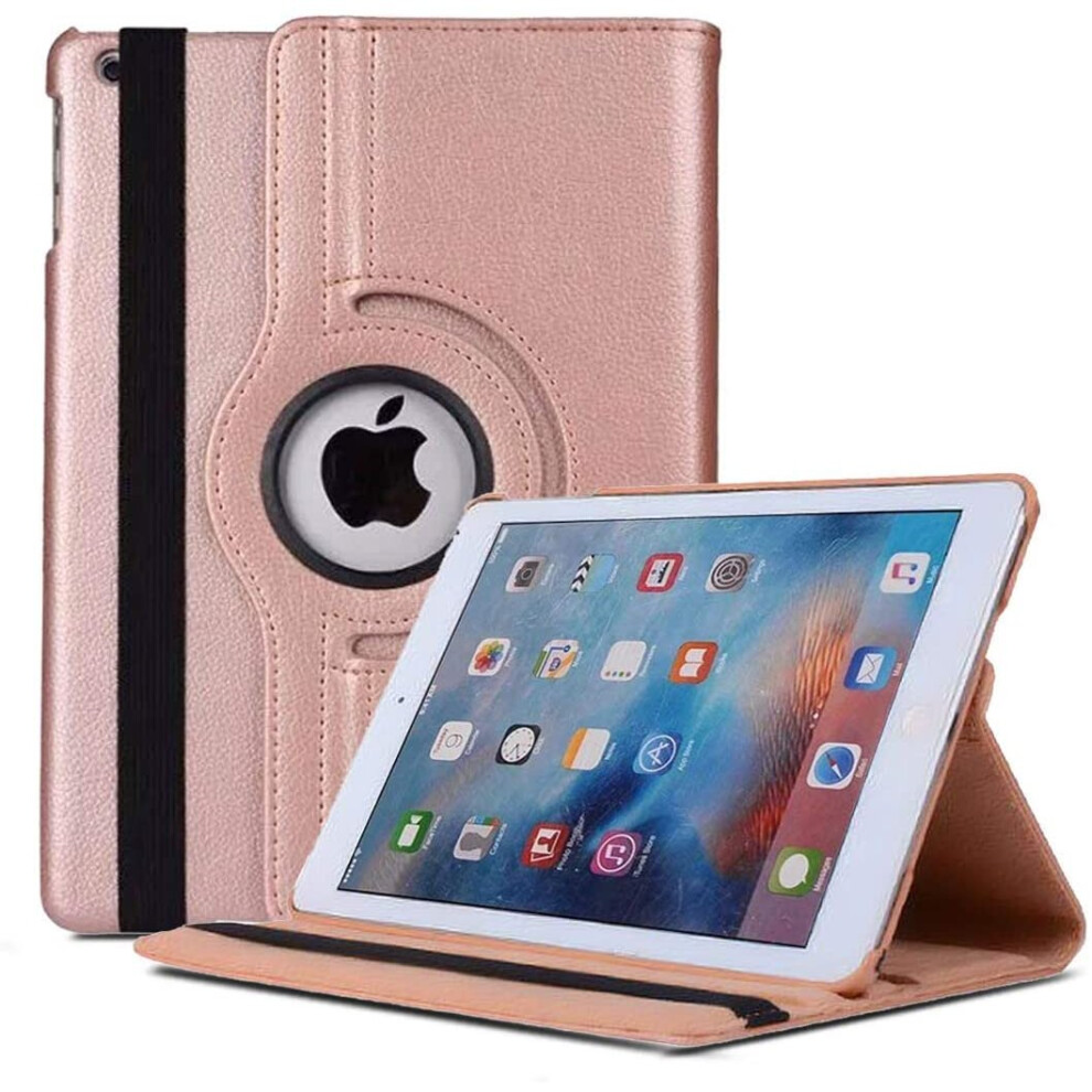 (Rose Gold) iPad 9.7 2018 Case iPad 9.7 2017 iPad Air Case 360 Rotating Smart Stand Leather Cover for Apple iPad 9.7 6th 5th Generation