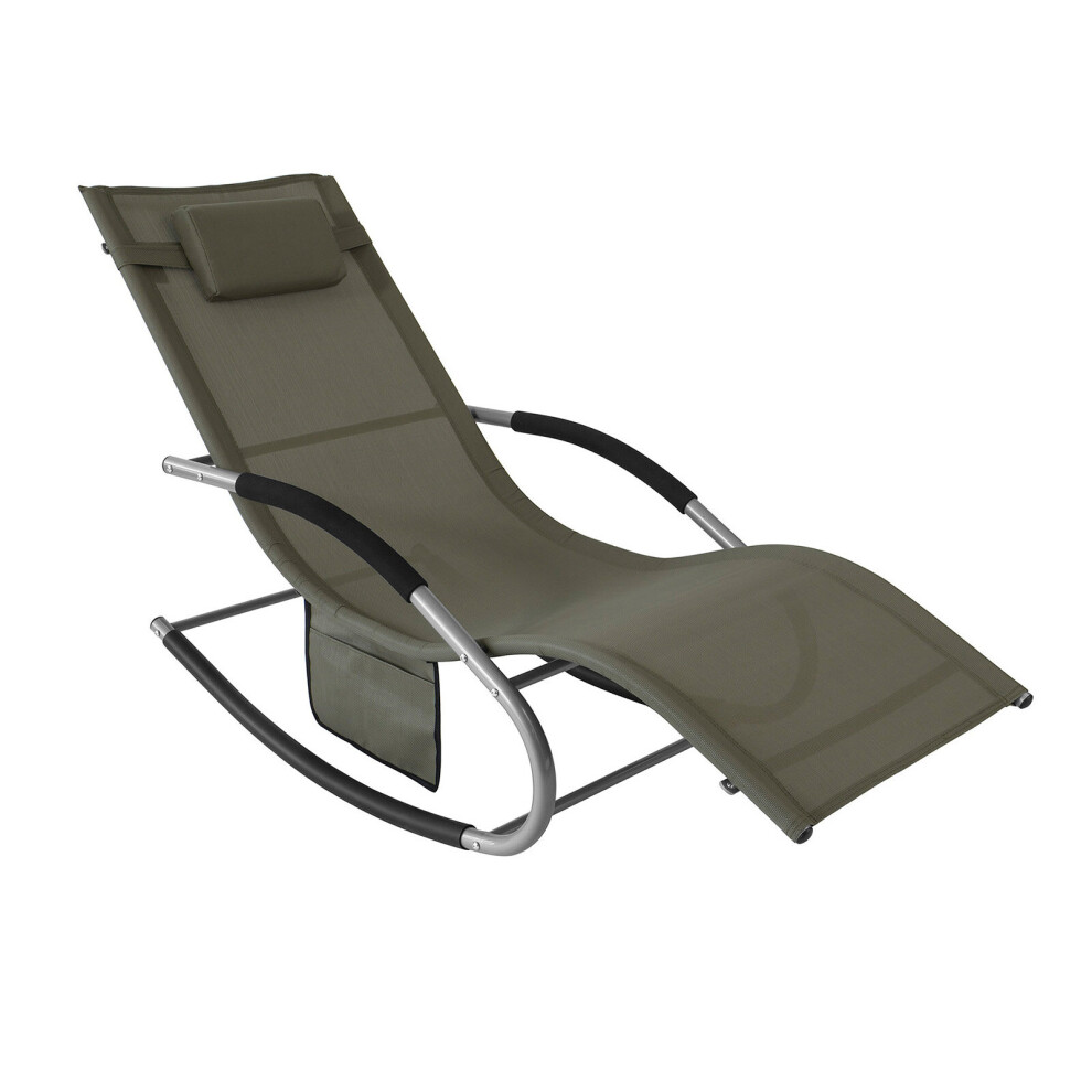 SoBuy® OGS28-BR, Rocking Chair Sun Lounger with Side Bag