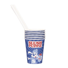 Slush Puppie Paper Cup/ 20 Cups & Paper Straws