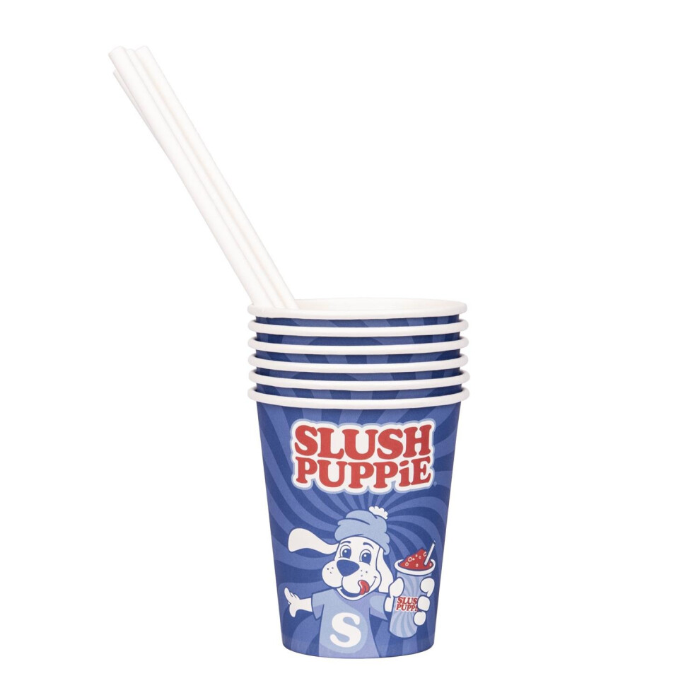 Slush Puppie Paper Cup/ 20 Cups & Paper Straws