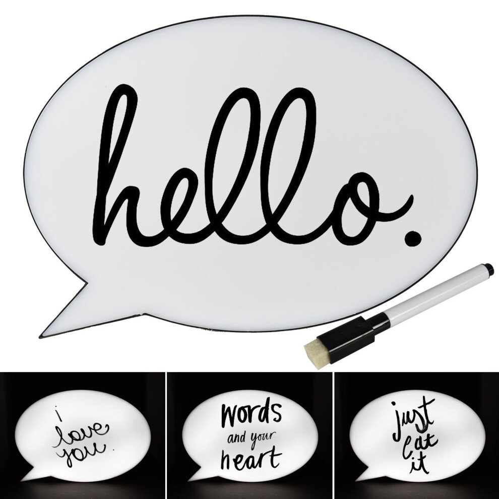 Speech Bubble LED Light Up Box Write Your Own Message Sign Display Party Wedding