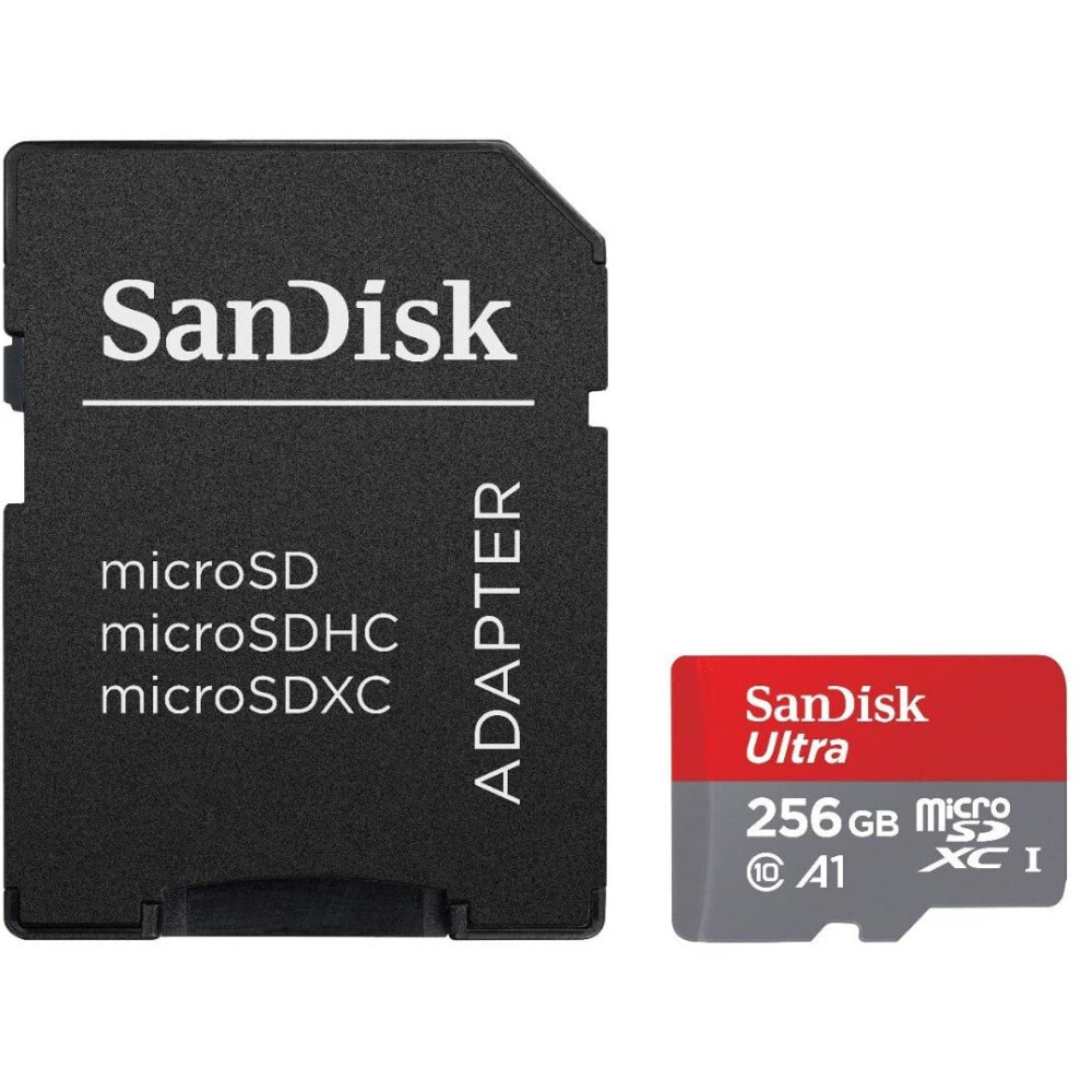 SanDisk Ultra 256GB microSDXC Memory Card + SD Adapter with A1 App Performance up to 95MB/s, Class 10, U1