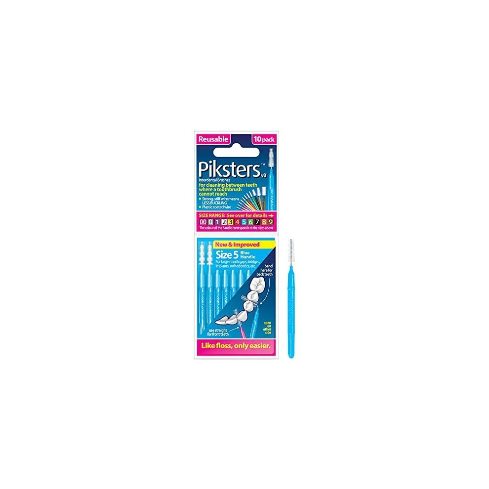 Piksters Interdental Brushes, Size 5, Blue Handle