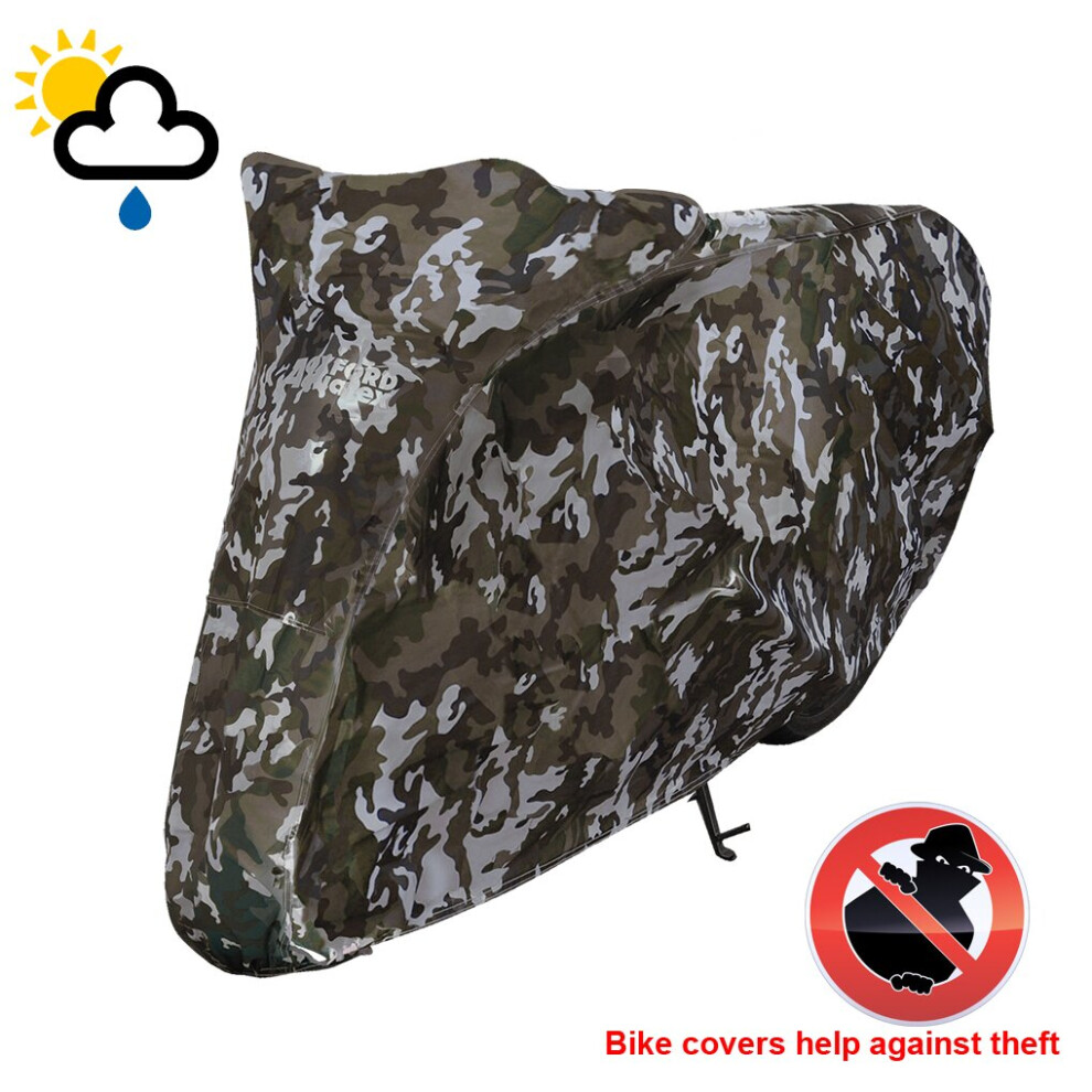 (Medium) Universal Oxford Motorcycle Cover Waterproof Motorbike Camouflage Camo Choice Of Sizes