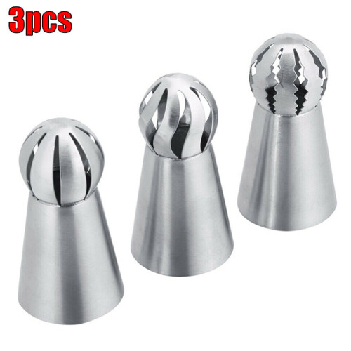 3pcs/set Sphere Ball Tips Russian Icing Piping Nozzles Tips Pastry Cupcake 1