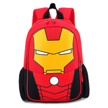 (Iron Man - Red) Kids Superhero Backpack Spiderman Superman School Book Bag Rucksack