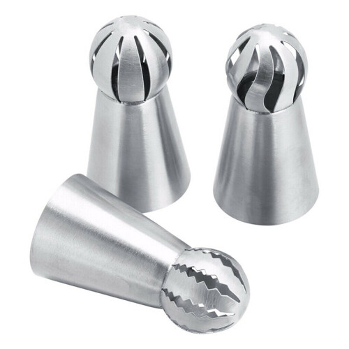 3pcs/set Sphere Ball Tips Russian Icing Piping Nozzles Tips Pastry Cupcake 2